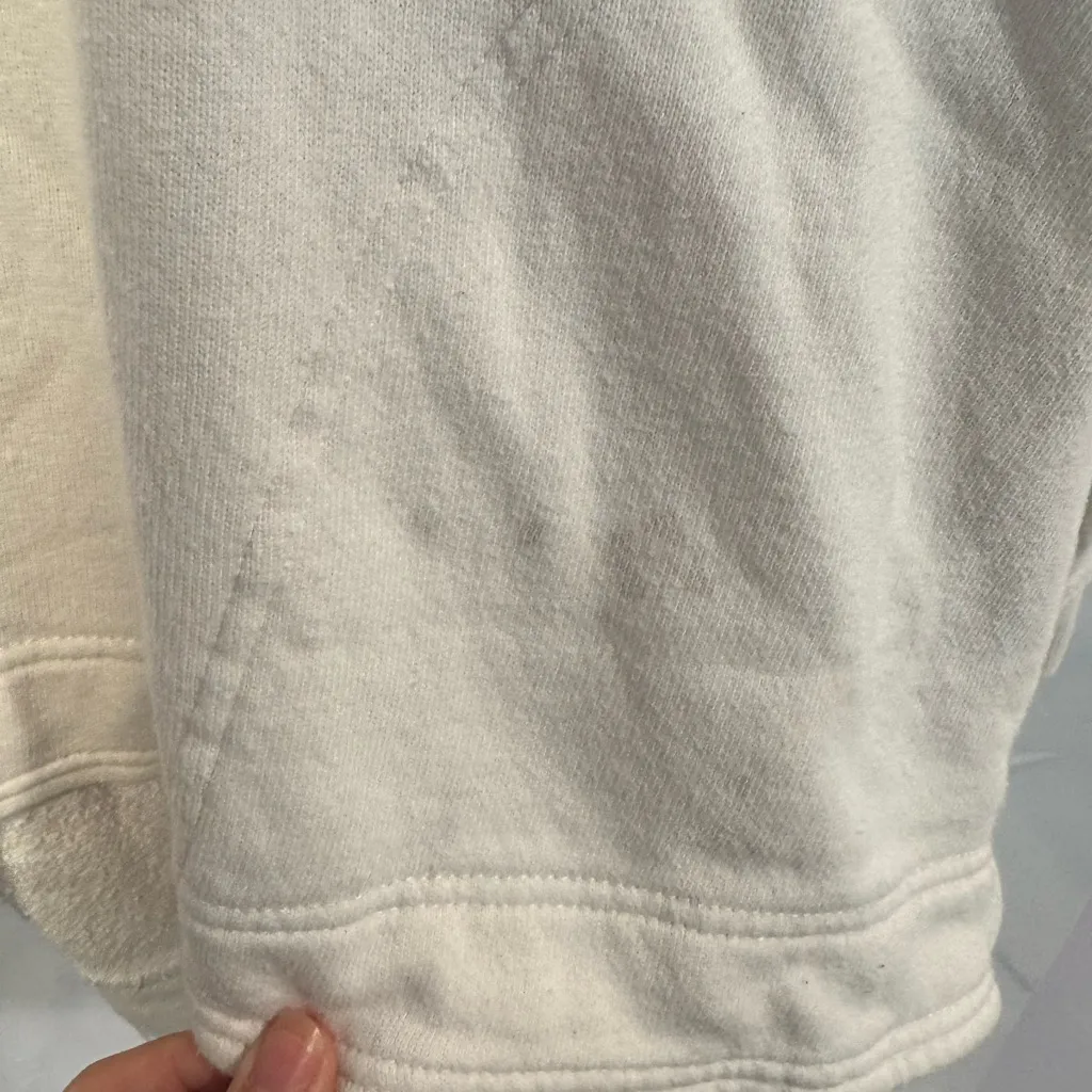 Aerie Quarter Button Beachy oversized Off-White Hoodie - Image 2