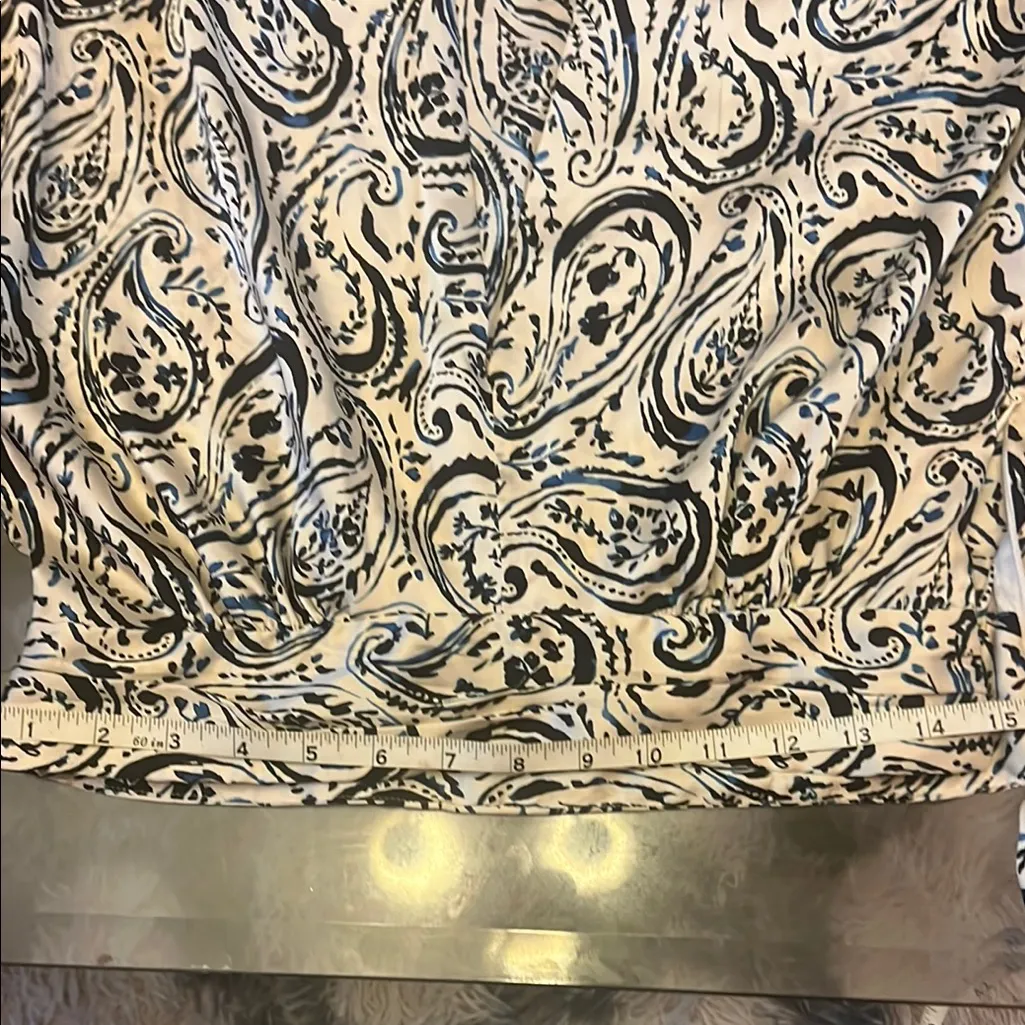 Zara Black and White Paisley Blouse size S - Image 6