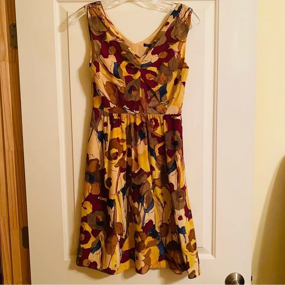 Banana Republic Silk Dark Romantic V Neck Sleeveless Woodland Fairy Dress Sz 00P - Image 6