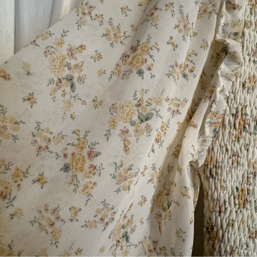 Altar'd State Prairie Dress Small‎ Long Floral Smocked Tiered Cottagecore Maxi - Image 9