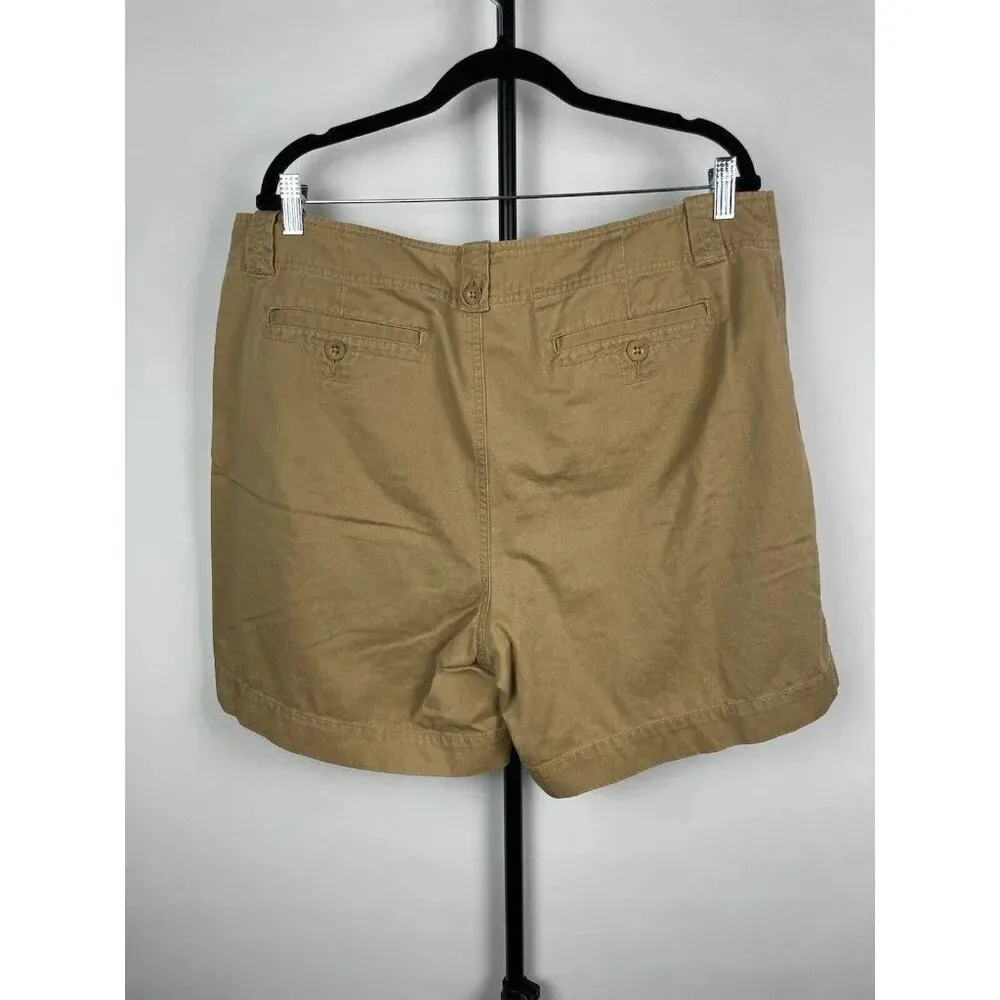 Lauren Jeans‎ Co. Tan Khaki 100% Cotton Cargo Shorts Size 16 - Image 3
