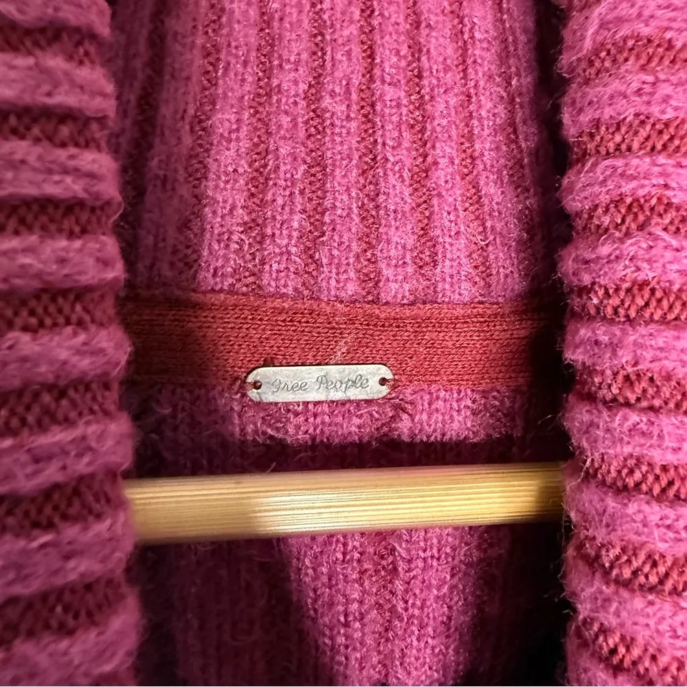 Free People Big City Turtleneck Mulberry Women's Ribbed Turtleneck Sweater Small - Image 6