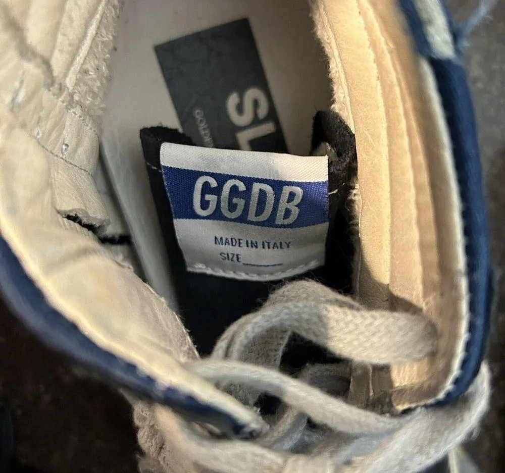 Golden Goose Authentic  GG Slide Blue Distressed Denim High Top Sneakers Size 36 - Image 7