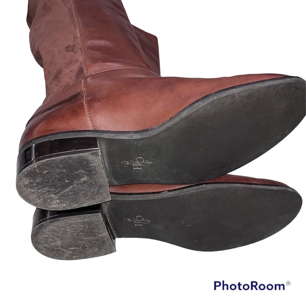 Cole Haan Brown Leather Adler Tall Riding Boots - Image 7