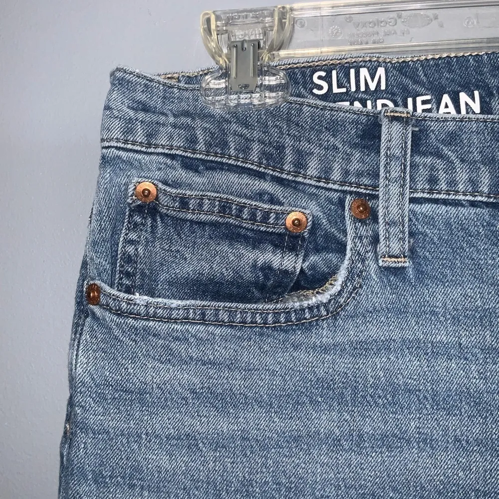 J Crew Slim Boyfriend Ripped Distressed Ankle Jeans In Tinted Indigo Wash 28 - Image 10