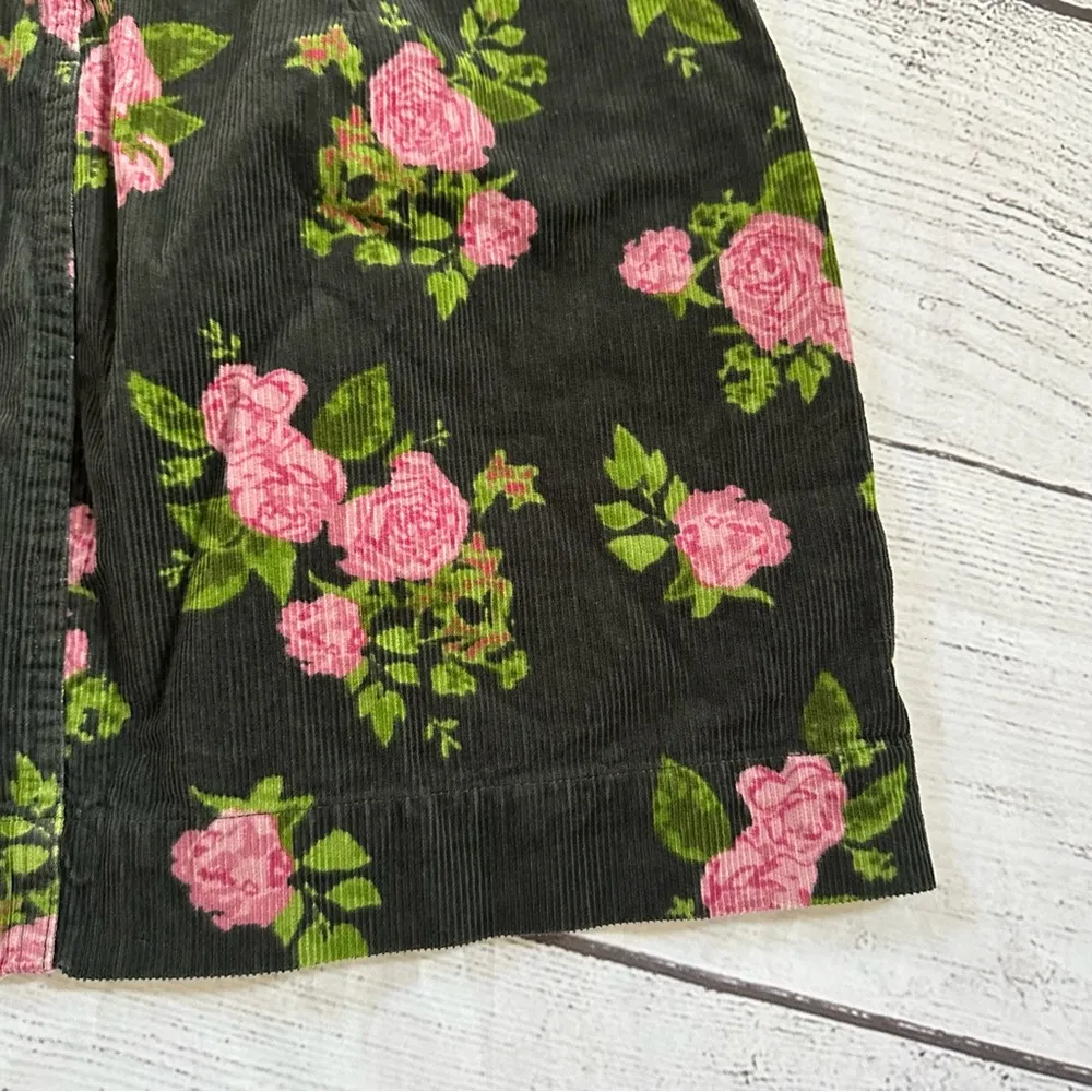 Wild Fable Women's High Rise Black Floral Corduroy Mini Skirt Size 4 - Image 12