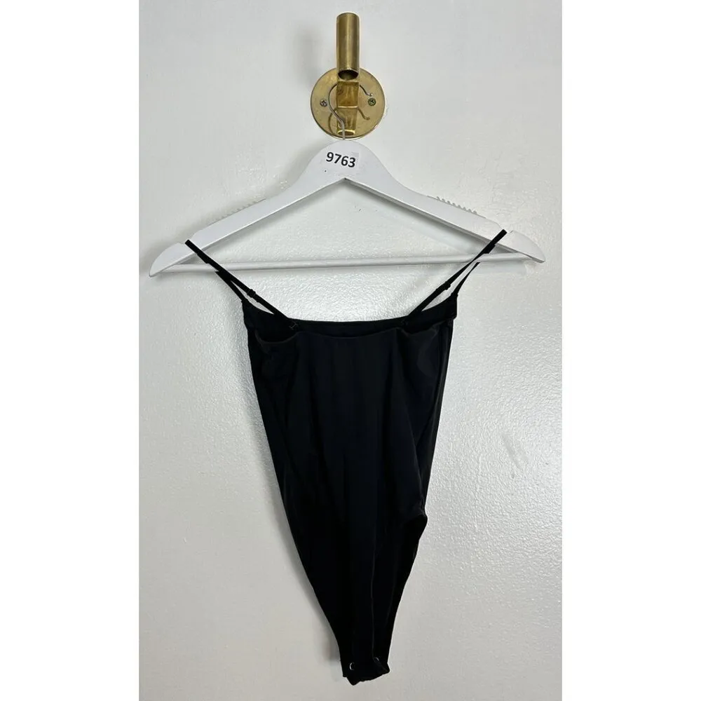 SKIMS Fits Everybody Cami Thong Bodysuit in Onyx Black Size XX-Small - Image 6