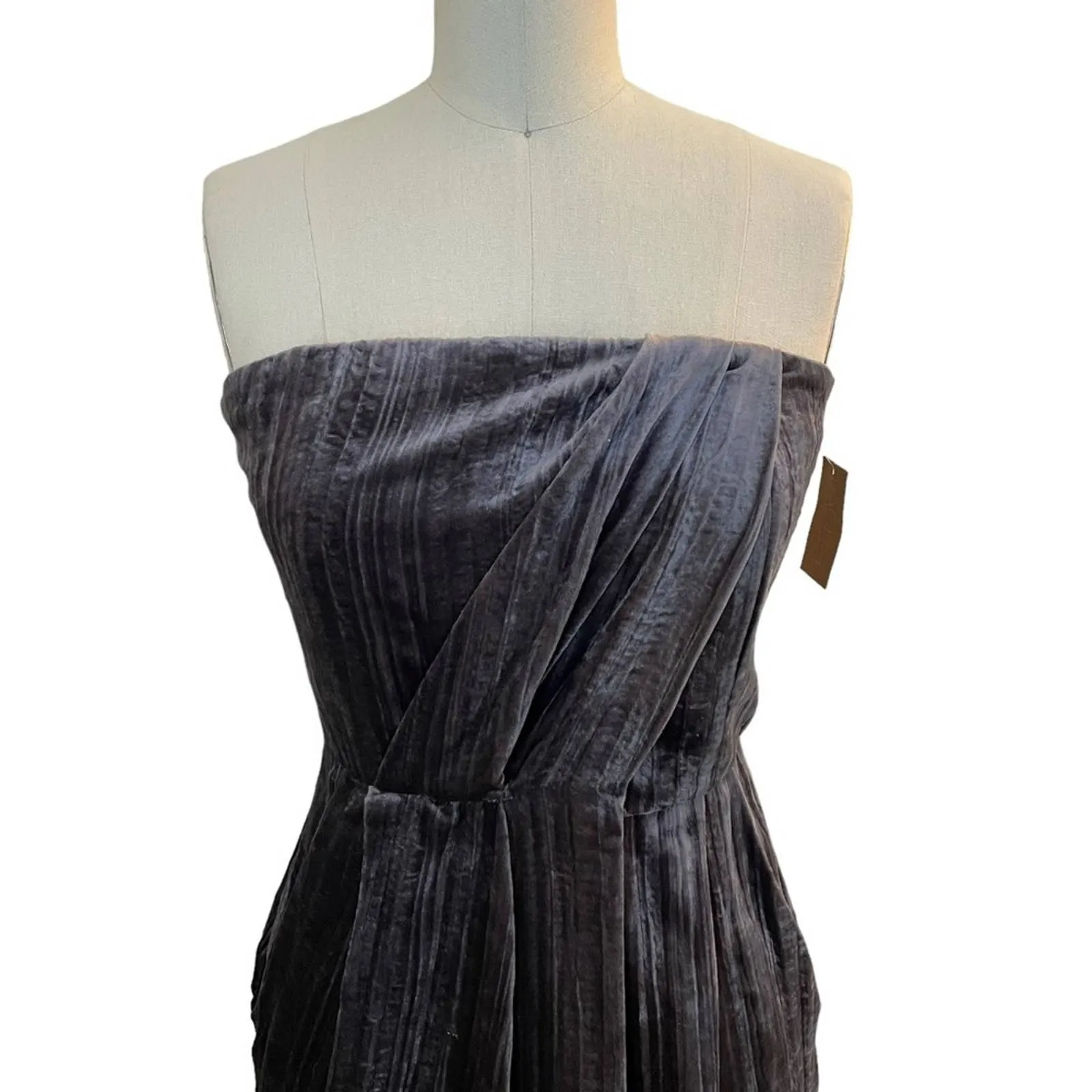 NWT RACHEL Rachel Roy Strapless Purple Velvet Wrap Style Dress Formal Womens 0 - Image 4