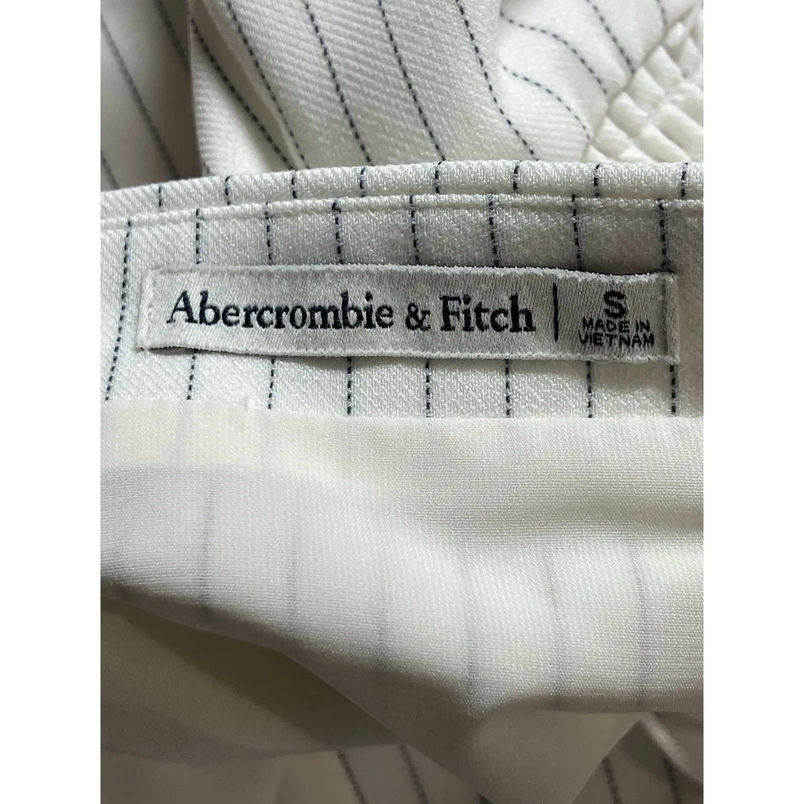 Abercrombie & Fitch White Striped Button Up Sleeveless Tube Bandeau Tank Top S - Image 3
