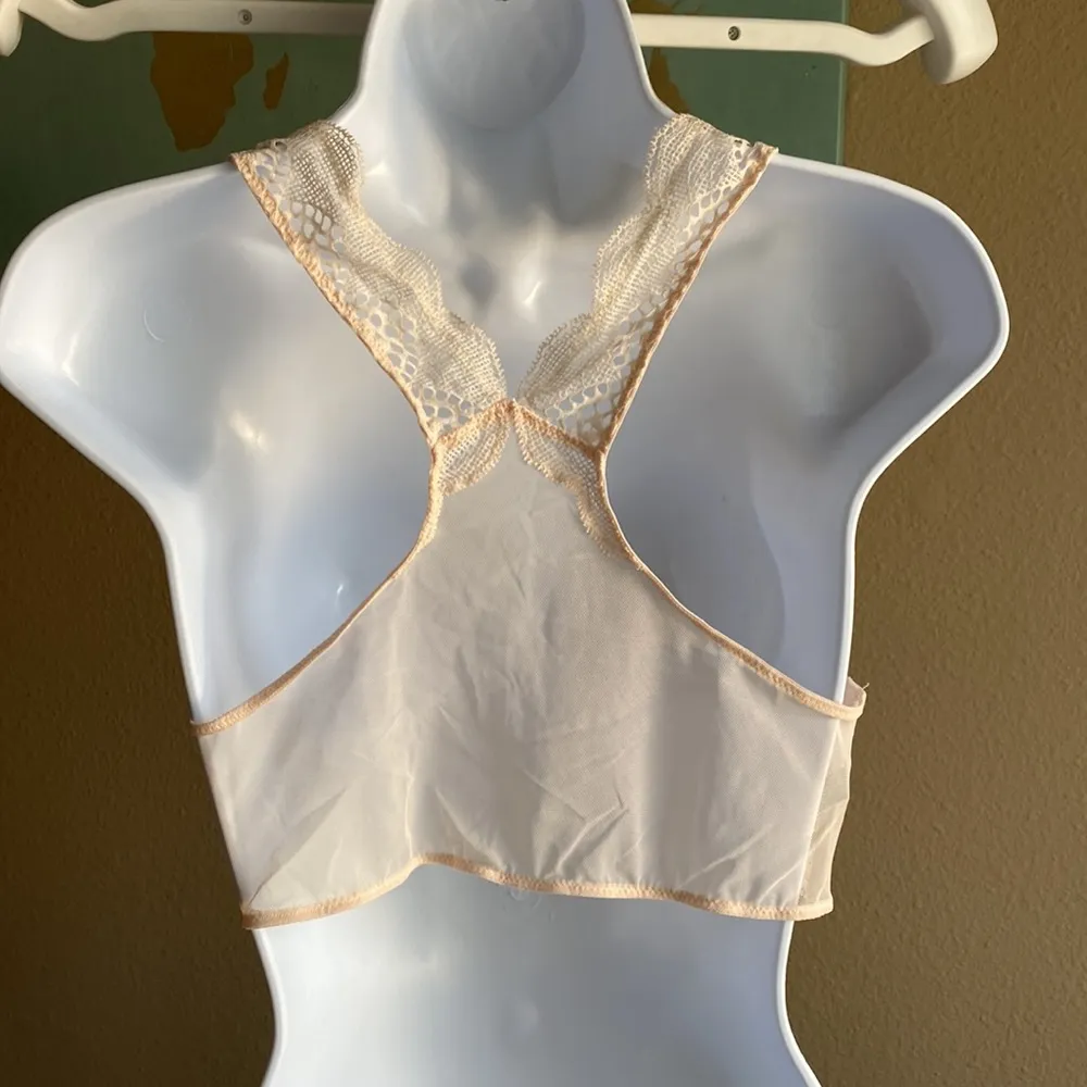 Victoria’s Secret Very Sexy sheer lace mesh blush champagne bralette medium - Image 4