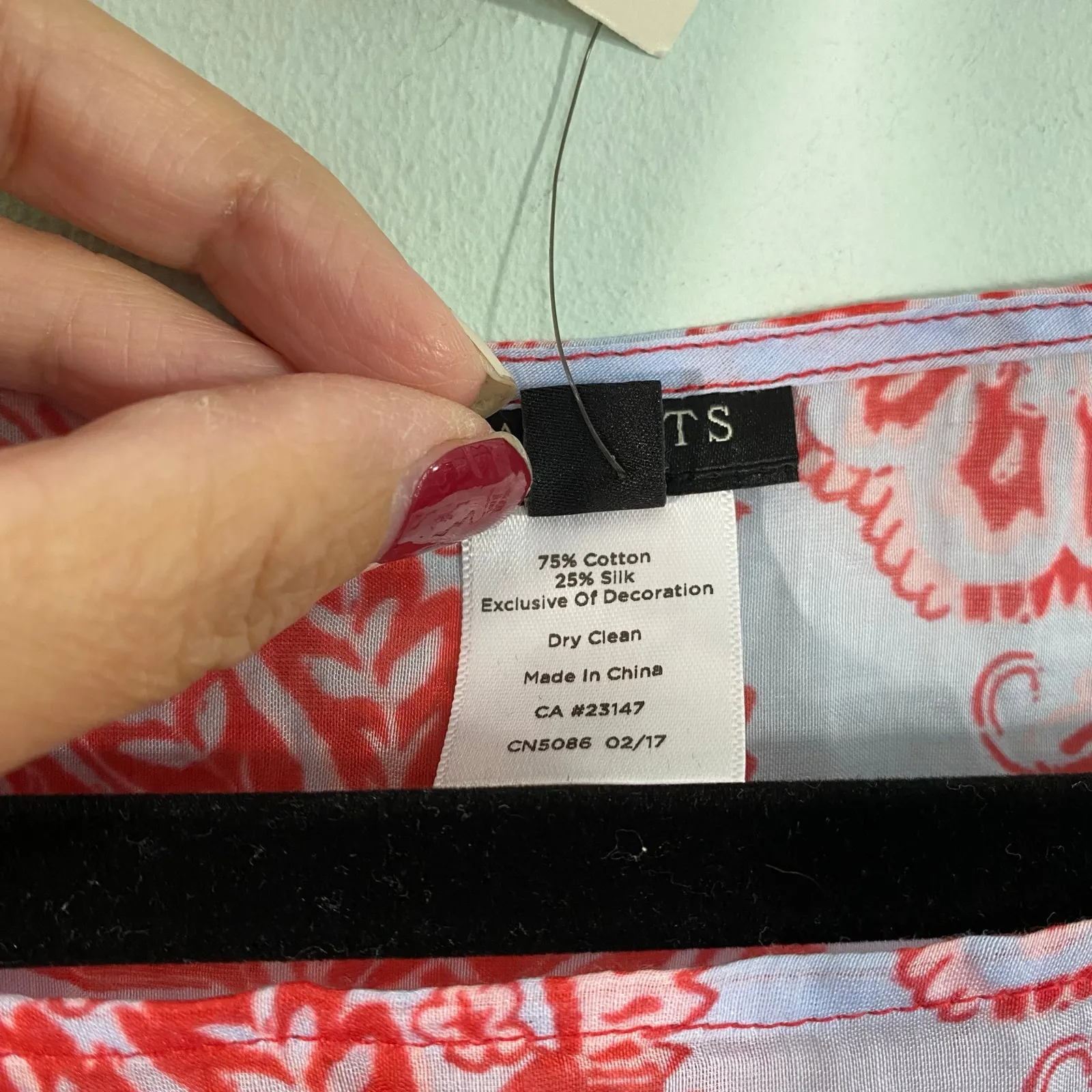 Talbots Women Red Paisley Cotton Silk Lightweight Poncho Blouse Size S NWT - Image 5