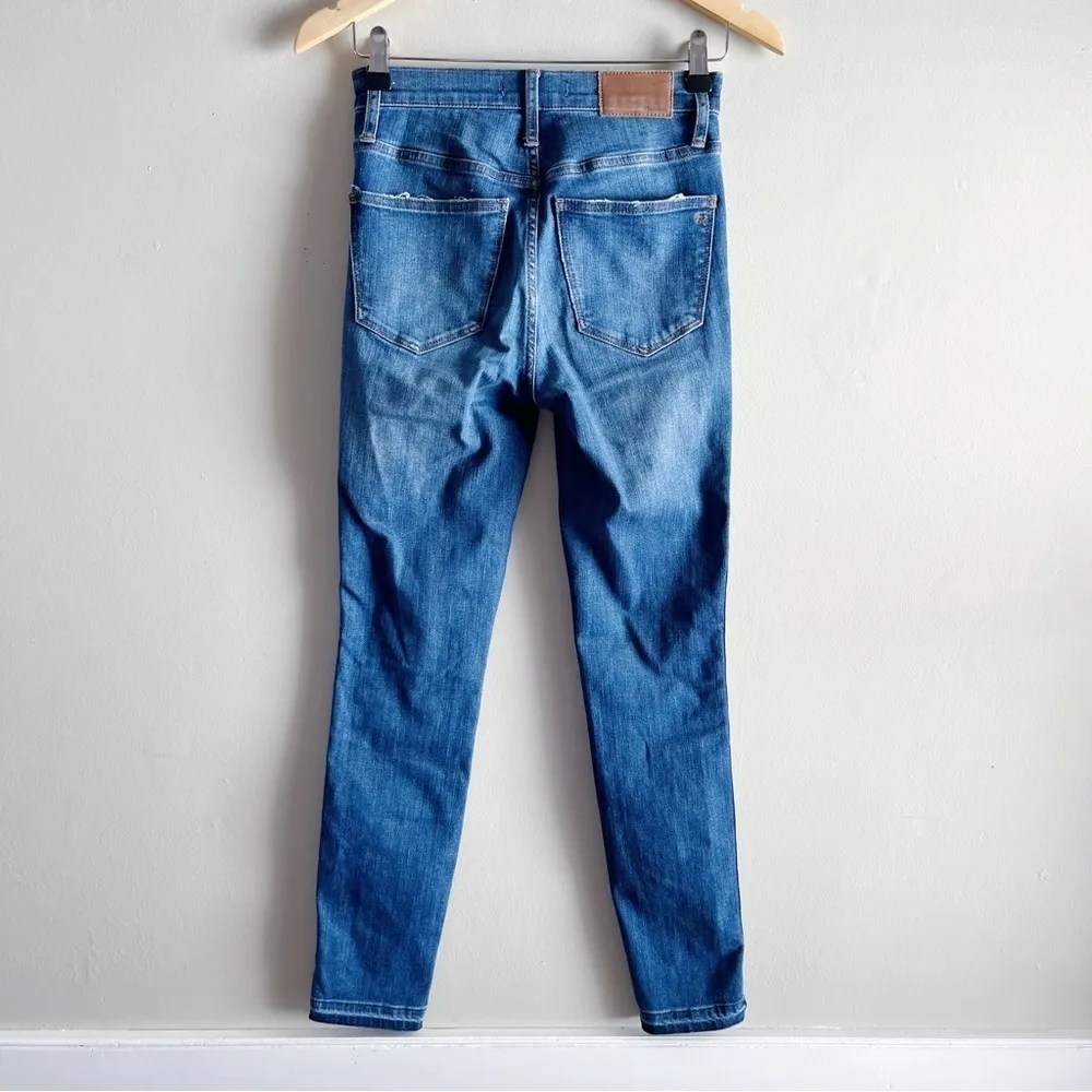 Madewell • 10" High-Rise Skinny Jeans Drop-Hem Edition Button Fly in Blue, Sz 24 - Image 11