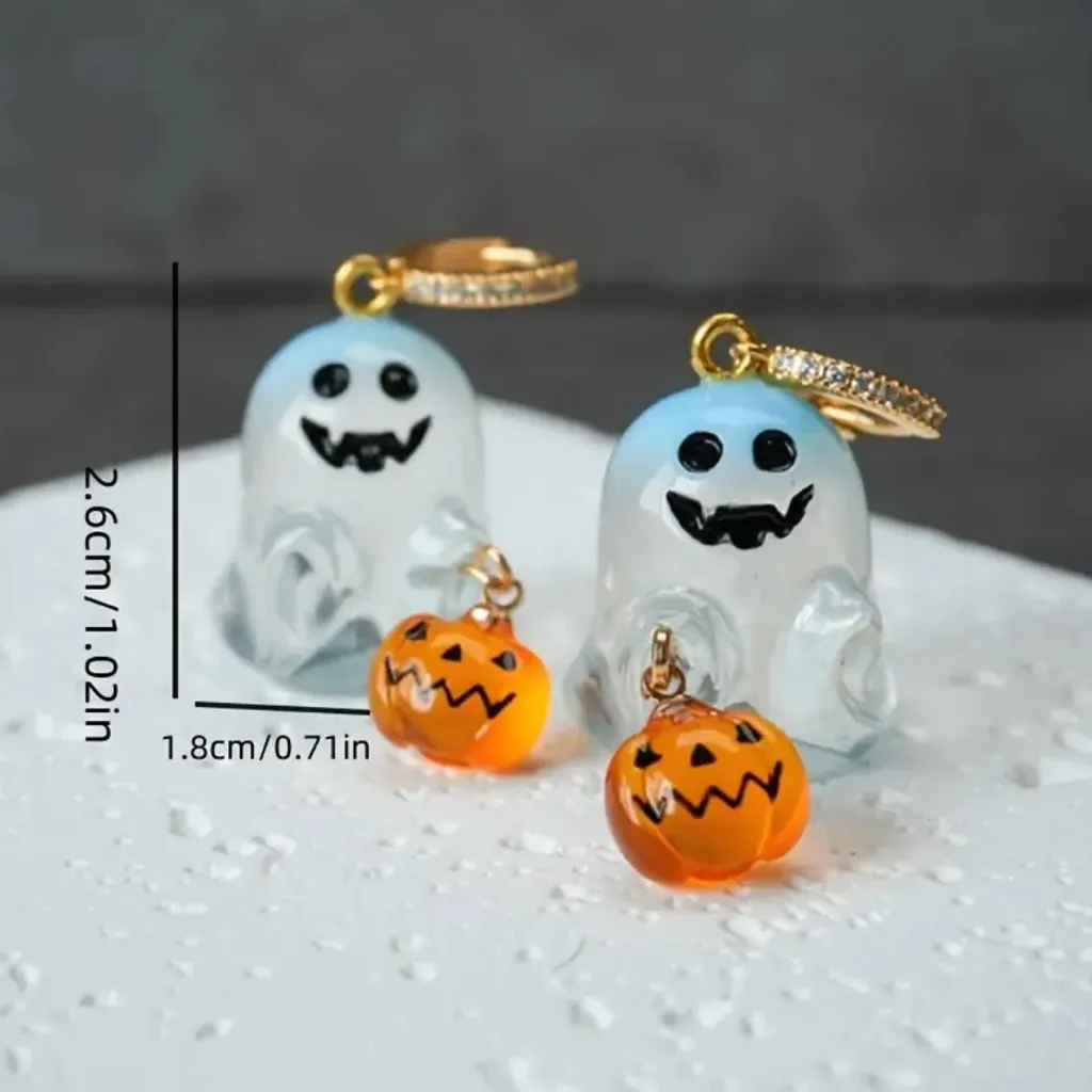 Ghost and Pumpkin Halloween Earrings - Image 4