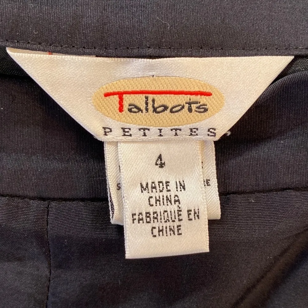 Talbots Dark Romantic Cottagecore Silk Ankle Balloon Pink Roses Size 4P - Image 3