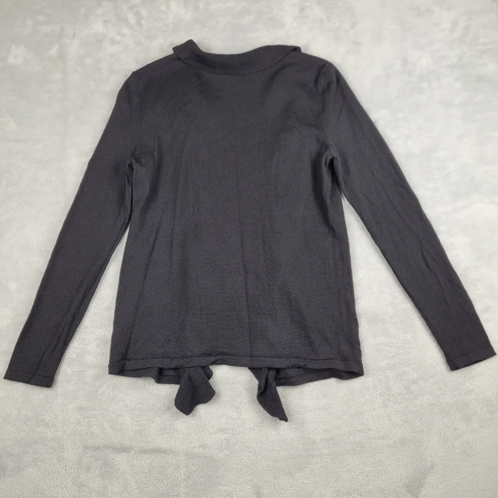 Talbots Womens Cardigan Pure Italian Merino Wool Black Long Sleeve Size S Petite - Image 8
