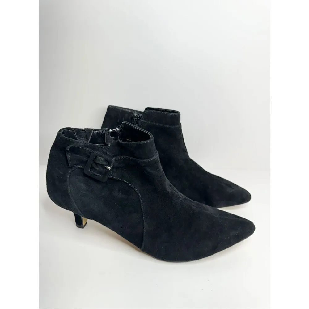 Bella Vita Booties Womens Bindi Shoot Black Kid Suede Leather Size 8 WIDE - Image 2