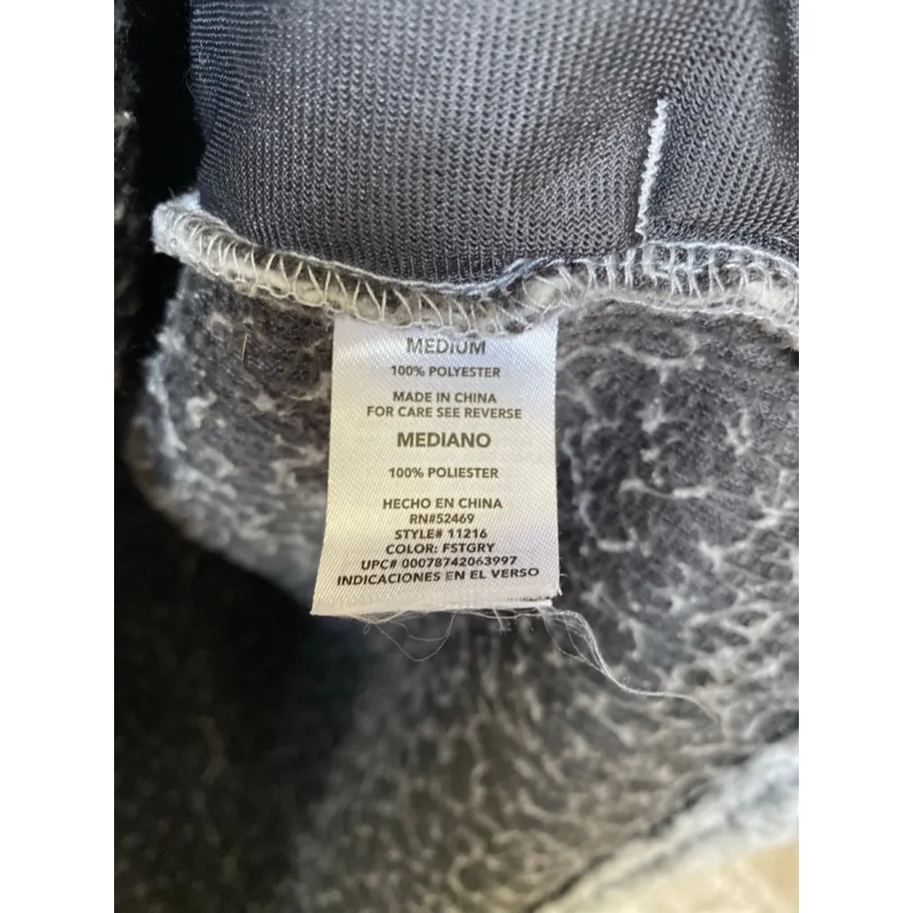 Grizzly Sherpa Half Zip Pullover Gray Fuzzy Cozy Fleece Plush College Football M Size M - Image 6