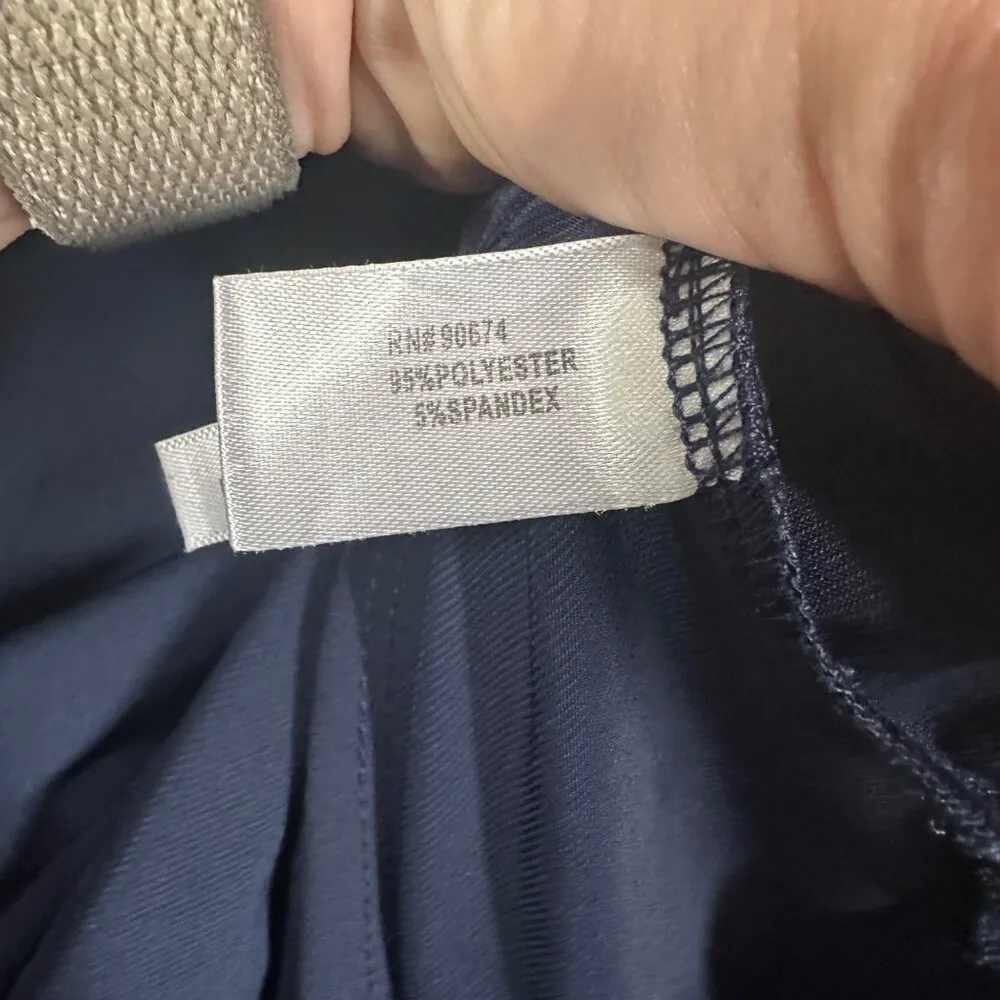 Boston Proper Womens Small Navy Blue Sleeveless Slip Dress Slit Hem - Image 6