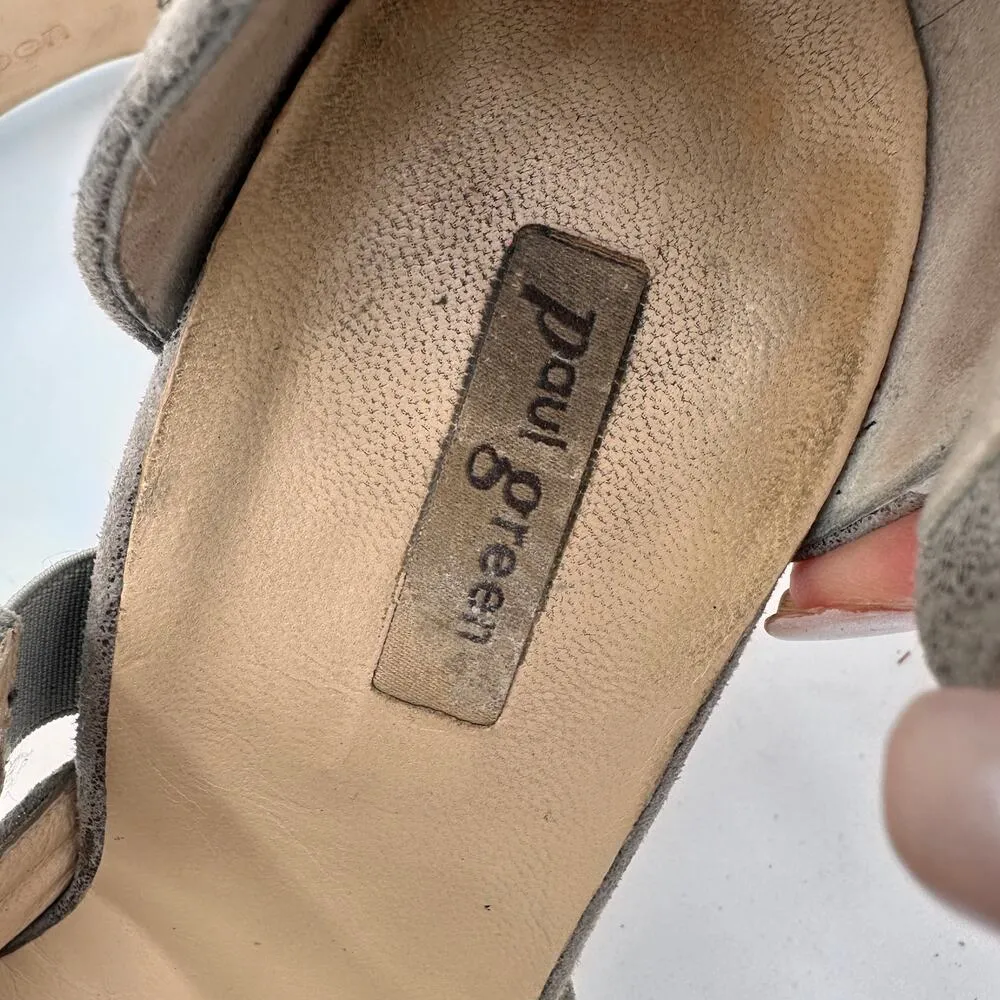 Paul Green Pewter Metallic Nicki Nicolette Asymmetrical Heels Size 4 / 6.5 - Image 8