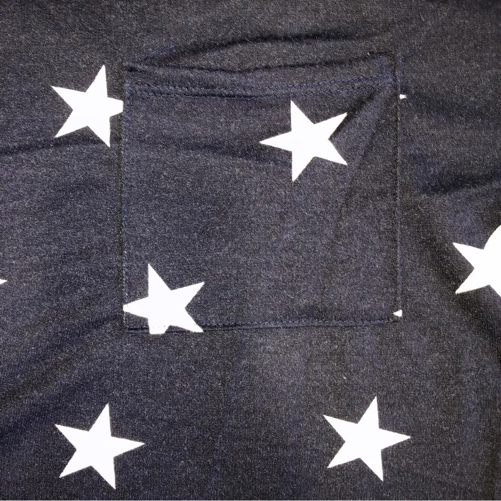 Olivia Rae Blue Stars Boxy Cropped Top Size Medium NEW - Image 5