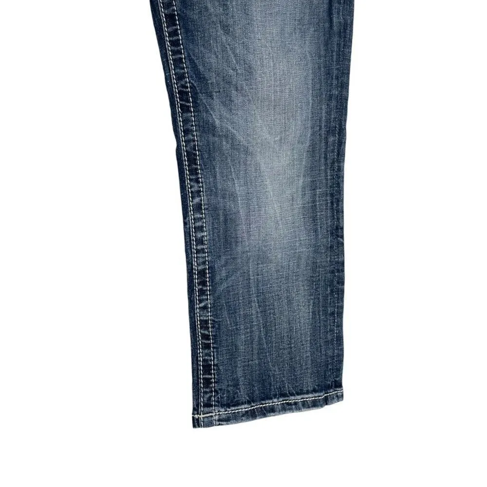 Miss Me Size 27 Signature Cuffed Capri Jeans Pants Denim Embellished Cross - Image 3