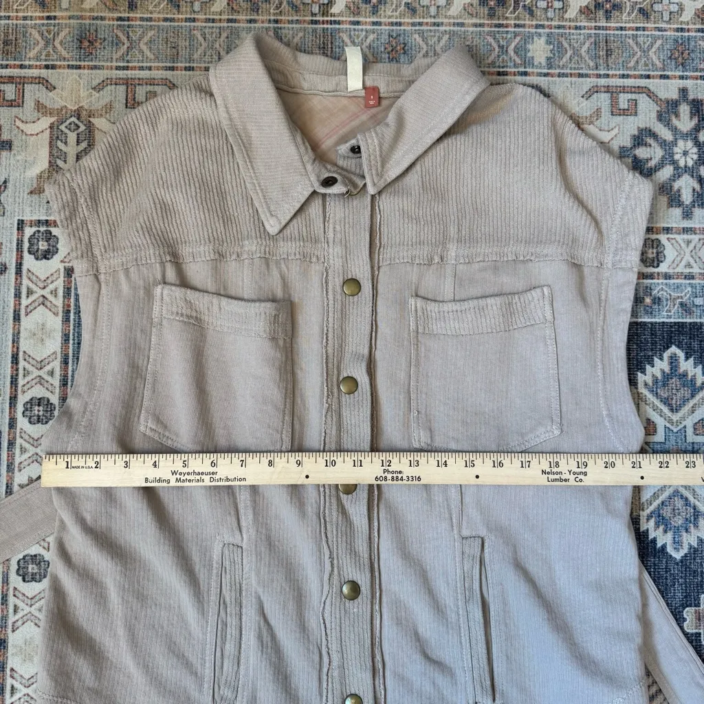 Anthropologie Pilcro Cotton Belted Vest Taupe Women’s Size Small - Image 12