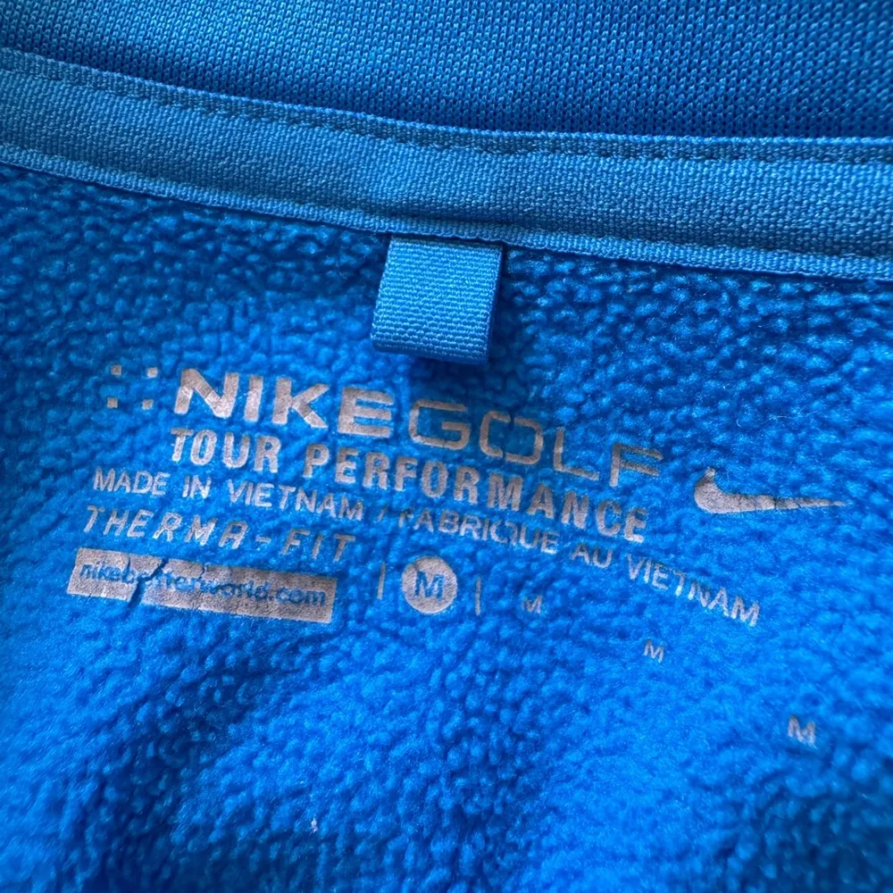 Nike Blue Quarter Zip Fleece Athletic Sweater - Image 4