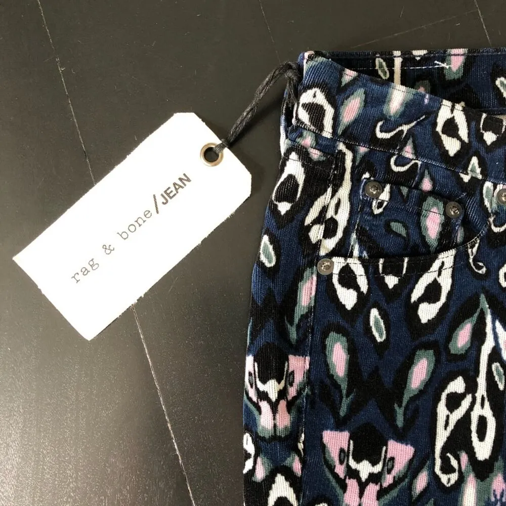 Rag & Bone Womens Printed Ikat Pattern 5 Pocket Corduroy Skinny Pants Size 25 - Image 5