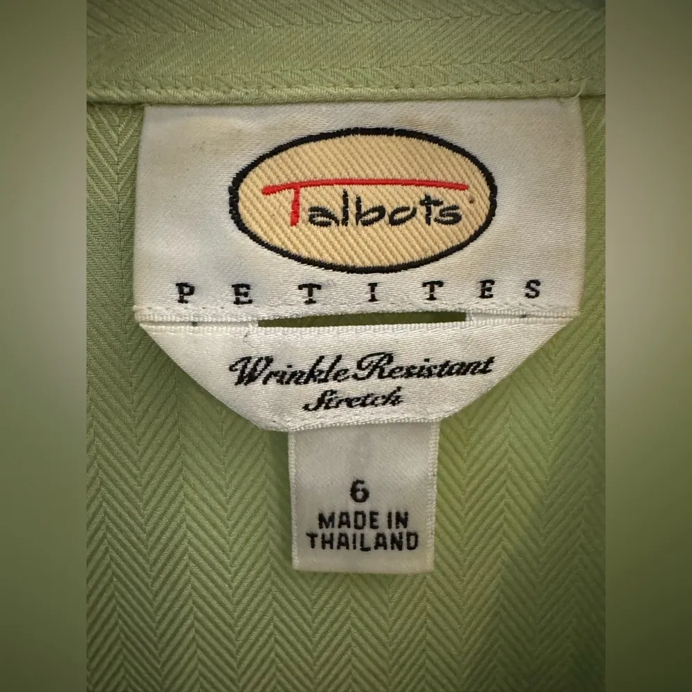 Talbots brat green Y2K blouse size 6 - Image 6