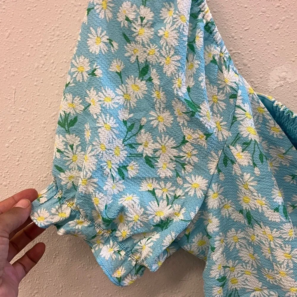 ❌BCBGeneration Floral Blue Cottagecore coastal cowgirl Women's crop top L NEW - Image 6