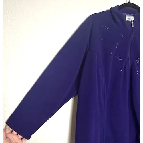 Just My Size Women's Purple Fleece Top 3X Snowflake 1/4 Zip Pullover Holiday - Image 8