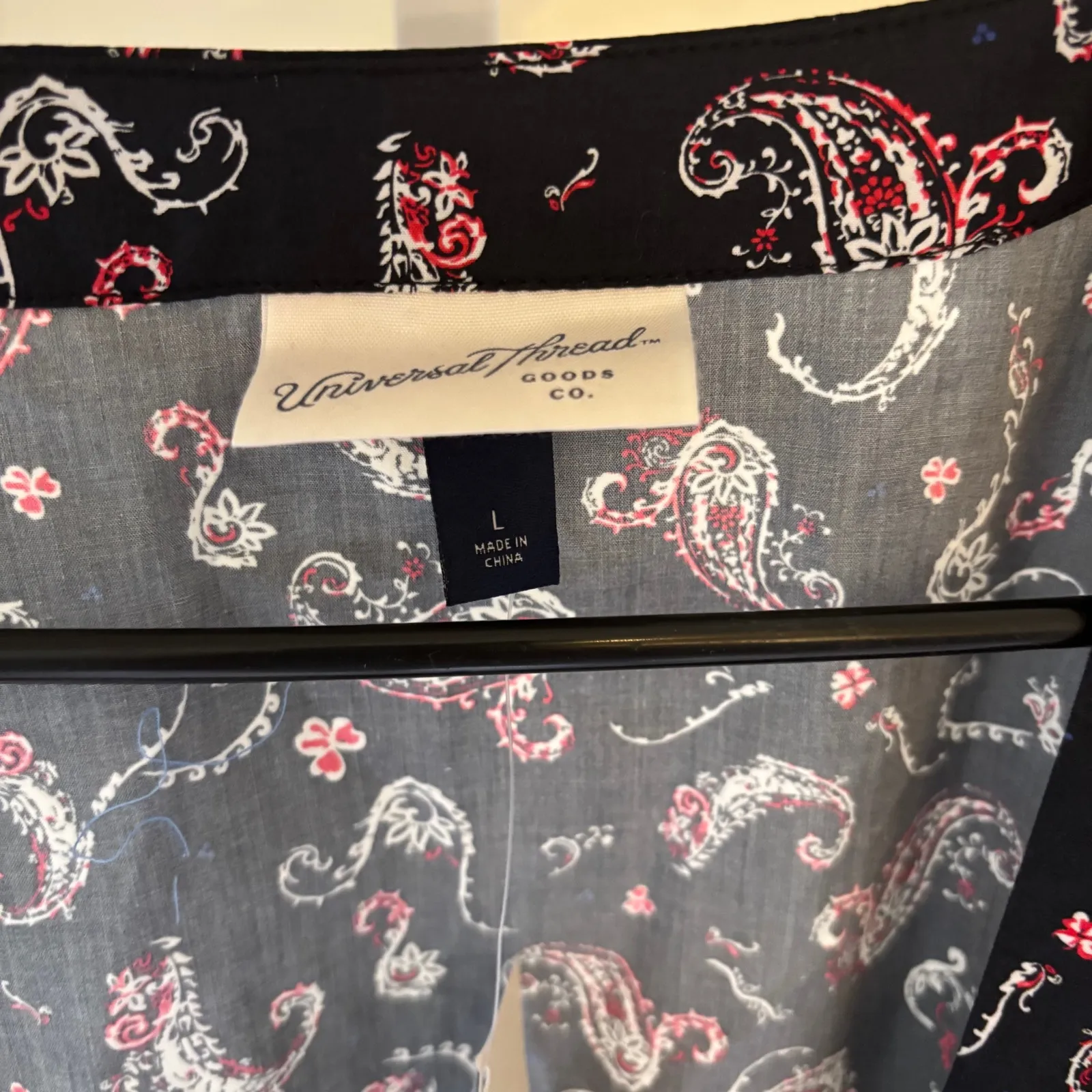 Universal Thread NWT Women's Puff Short Sleeve Midi Wrap Dress Black Paisley L - Image 5