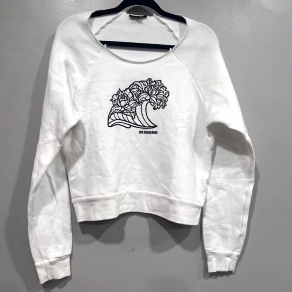 Dos Gardenias Women's Fleece Wave Raglan Pullover Sweater White Size 4 medium‎ - Image 2