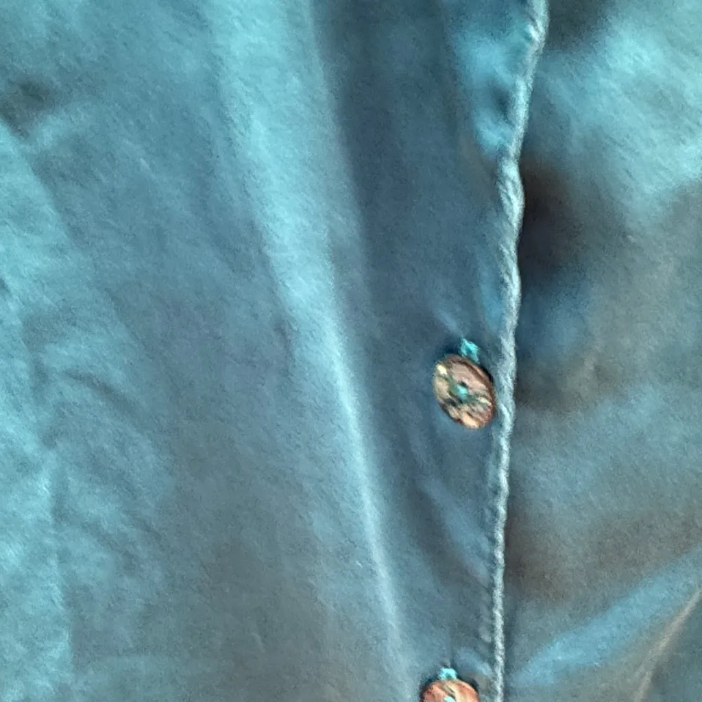 bryn Walker Teal Button-Up Top - Image 2