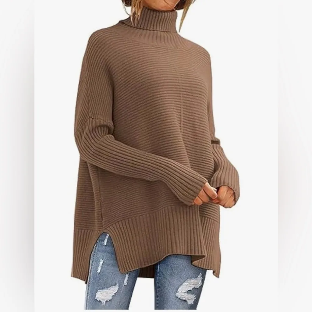 NEW Camel LILLUSORY Oversized Sweaters Tunic Sweater L Tan Size L - Image 5