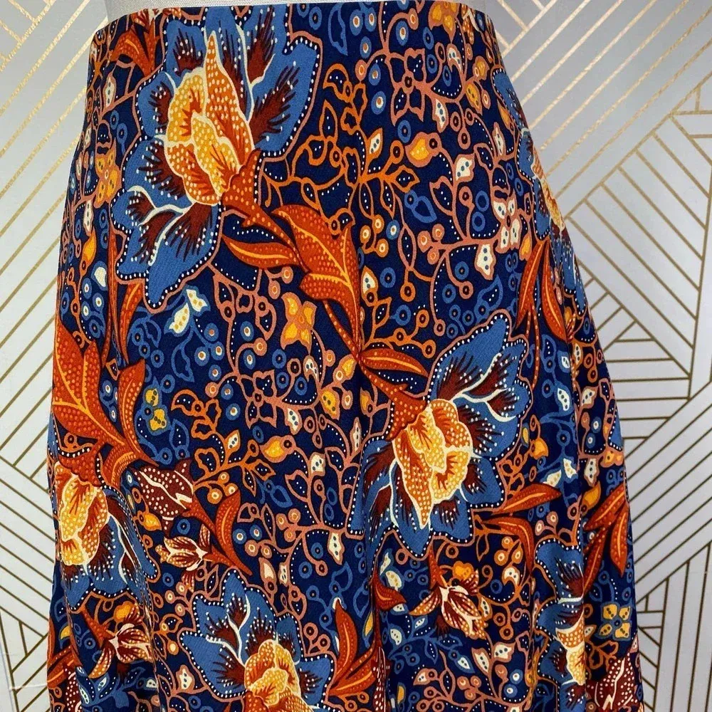 Anthropologie Sisters Gulassa Caterina‎ Mini Skirt Floral Orange Blue Size US XS - Image 4