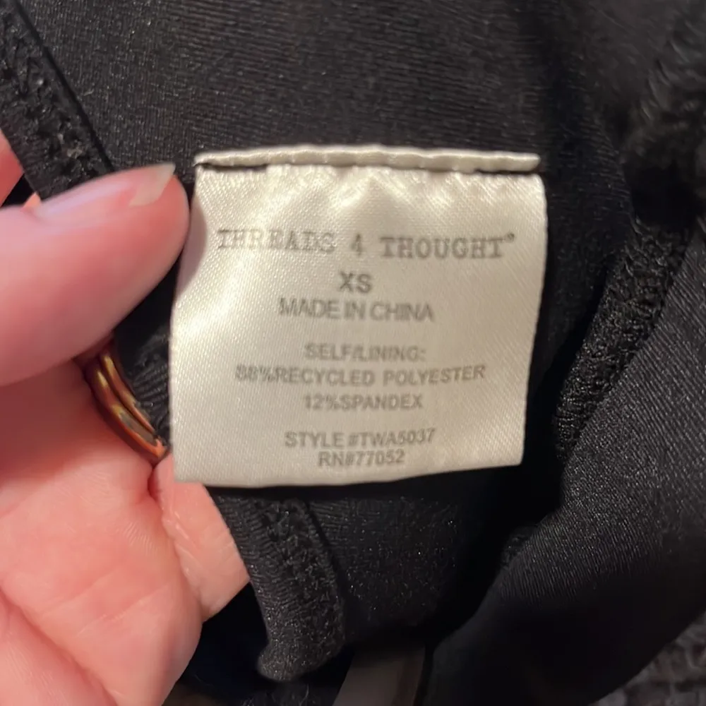 Threads 4 Thought XS Black Lace Up Back Sports bra top - Image 5