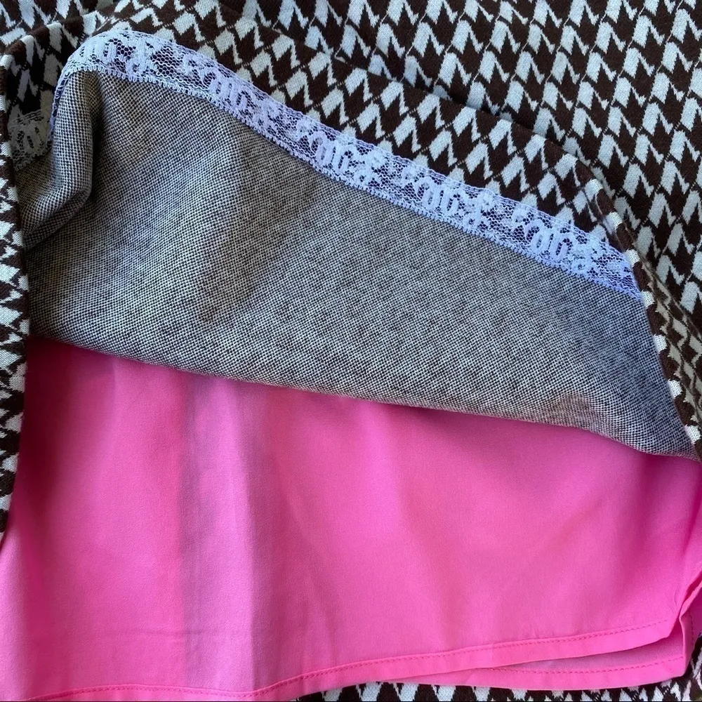 Lilly Pulitzer Women’s Crane Houndstooth Pencil Skirt Size 8 Brown White - Image 5