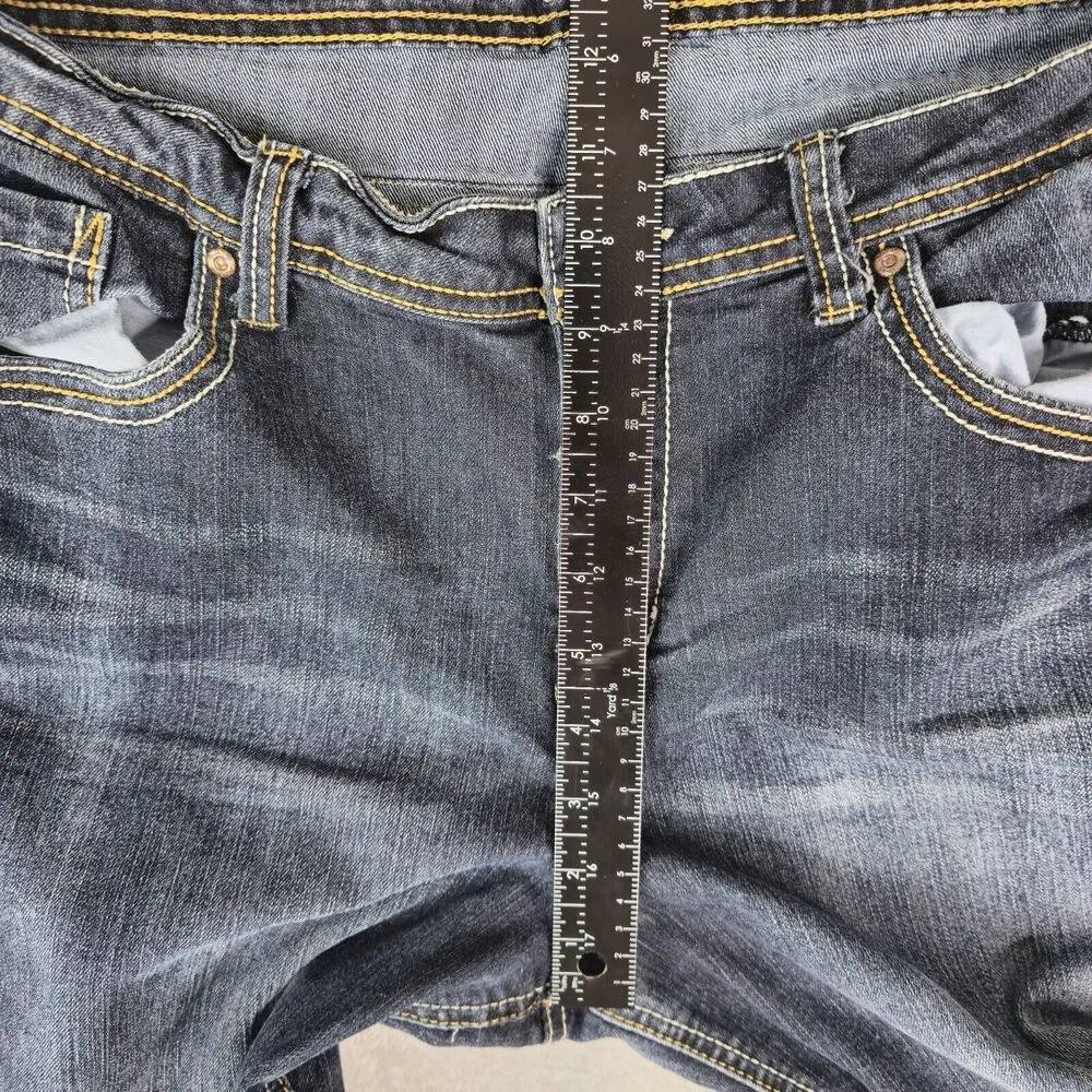 Cato Premium Jeans Capris Womens 16 Mid Rise Cuffed Denim Blue Flap Pocket - Image 9