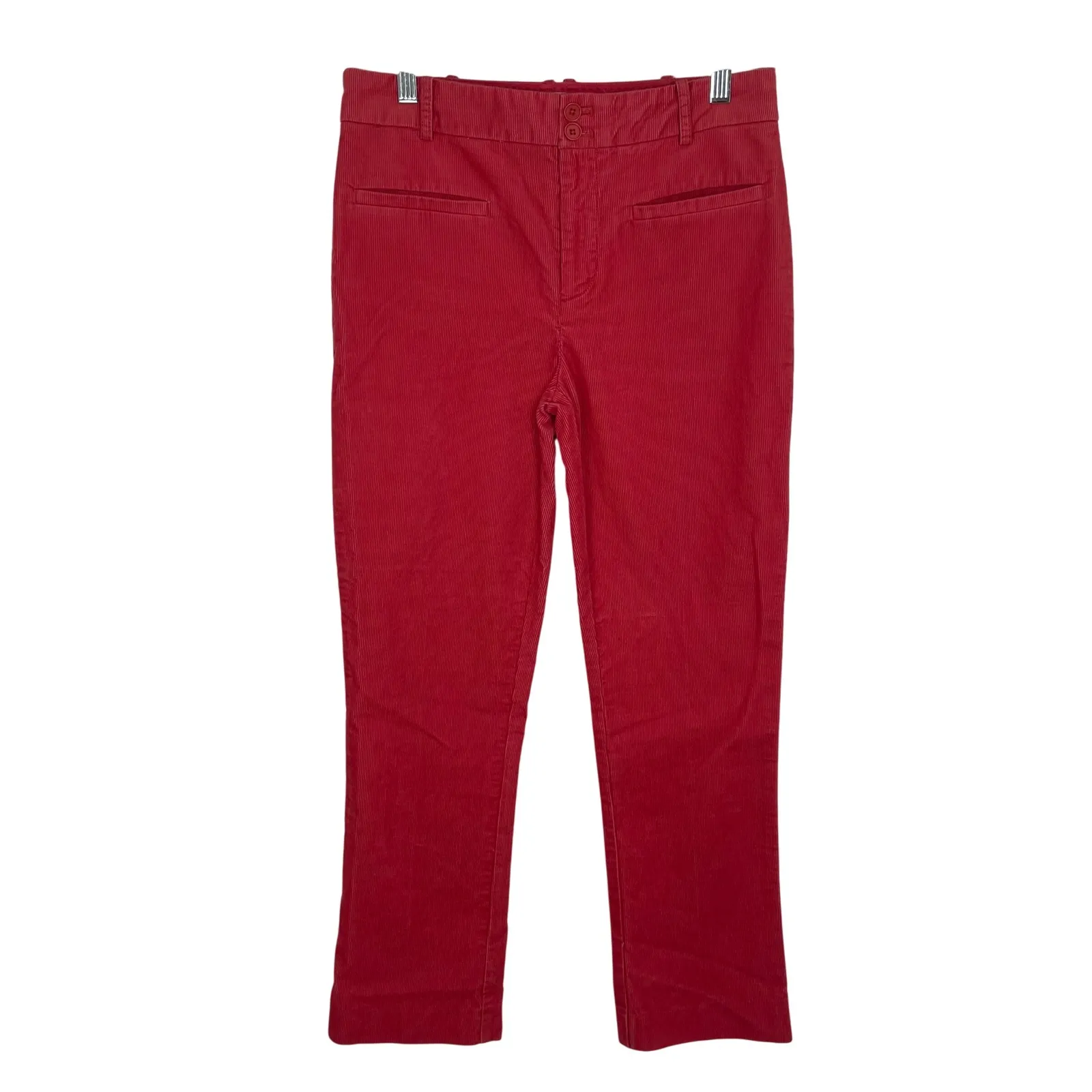 Anthropologie Women's Red High Rise Corduroy Tomato Girl Trendy Pants Size 4 - Image 2
