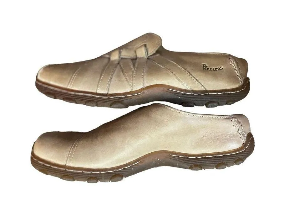 Dr Martens Mules Womens 9 Used Tan Leather 8B24 Slip On 90s Y2K Unique - Image 16