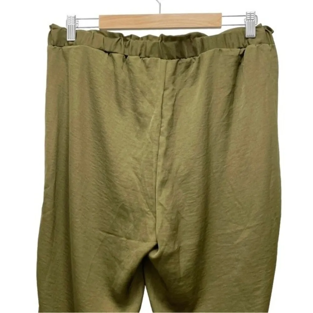 NWT Motherhood Maternity Underbelly Olive Satin Jogger Pants Women’s Size Large Green - Image 8