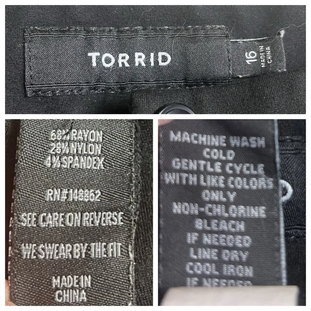 Torrid Ankle Crop Pant Ponte Knit Slim Black White Side Stripe Women’s Size 16 - Image 8