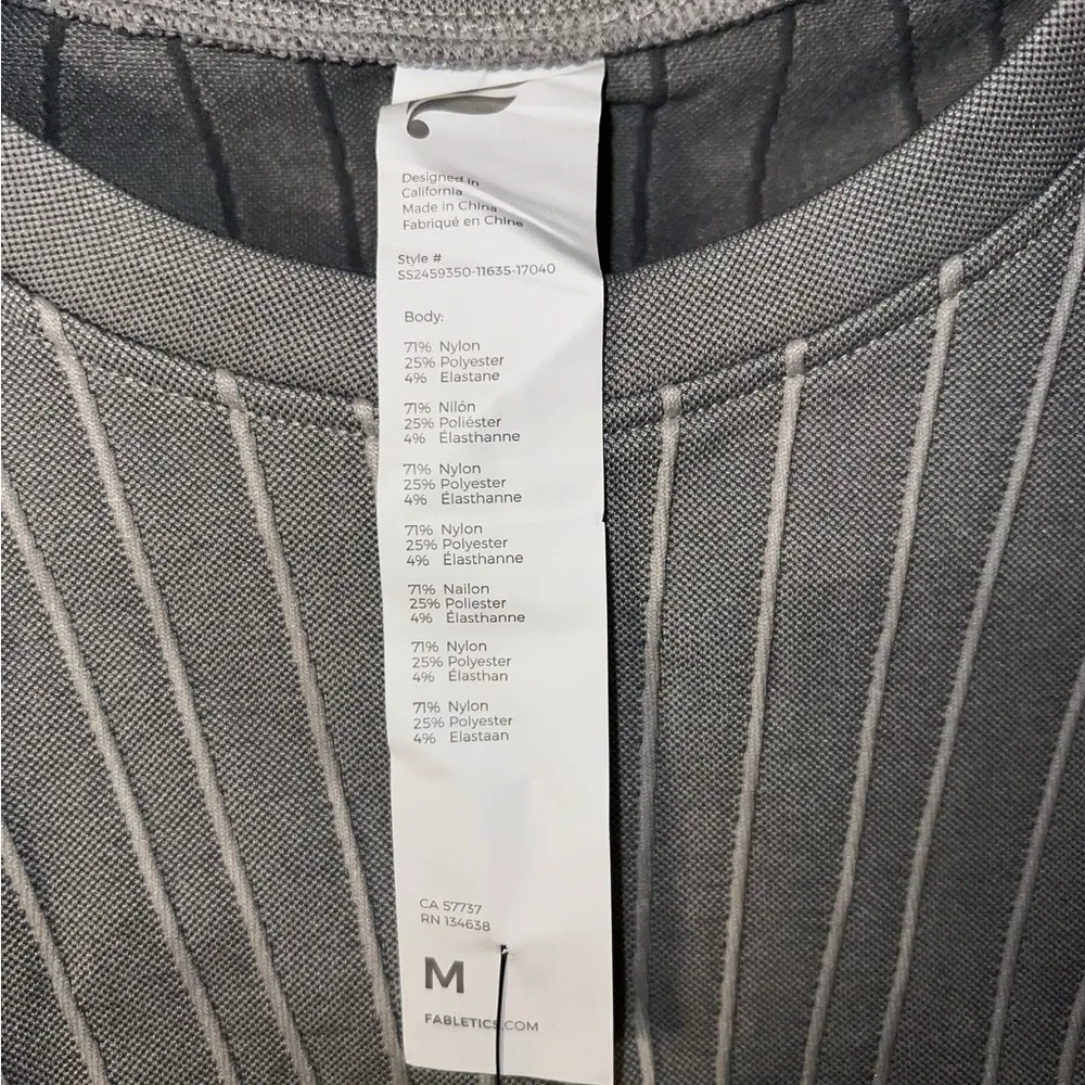 Fabletics Gray Seamless Baby Tee New - Image 3