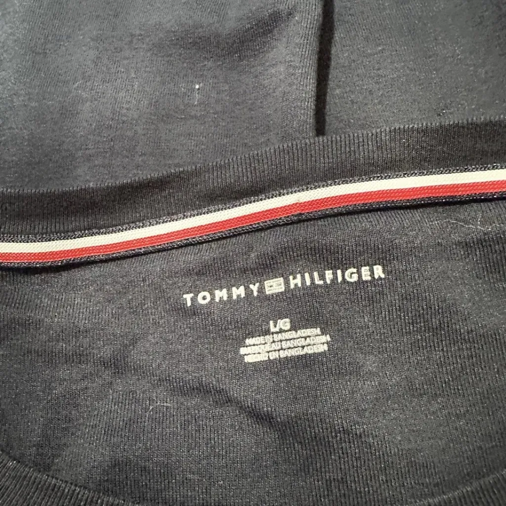 Tommy Hilfiger Women’s navy blue Long Sleeve Top Shirt large preppy fall basics - Image 7