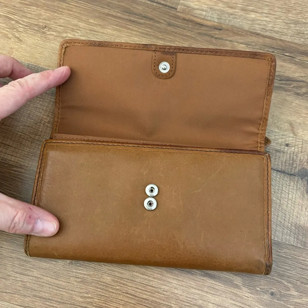 Fossil Colorblock Trifold Leather Checkbook Wallet Vintage Women’s - Image 5