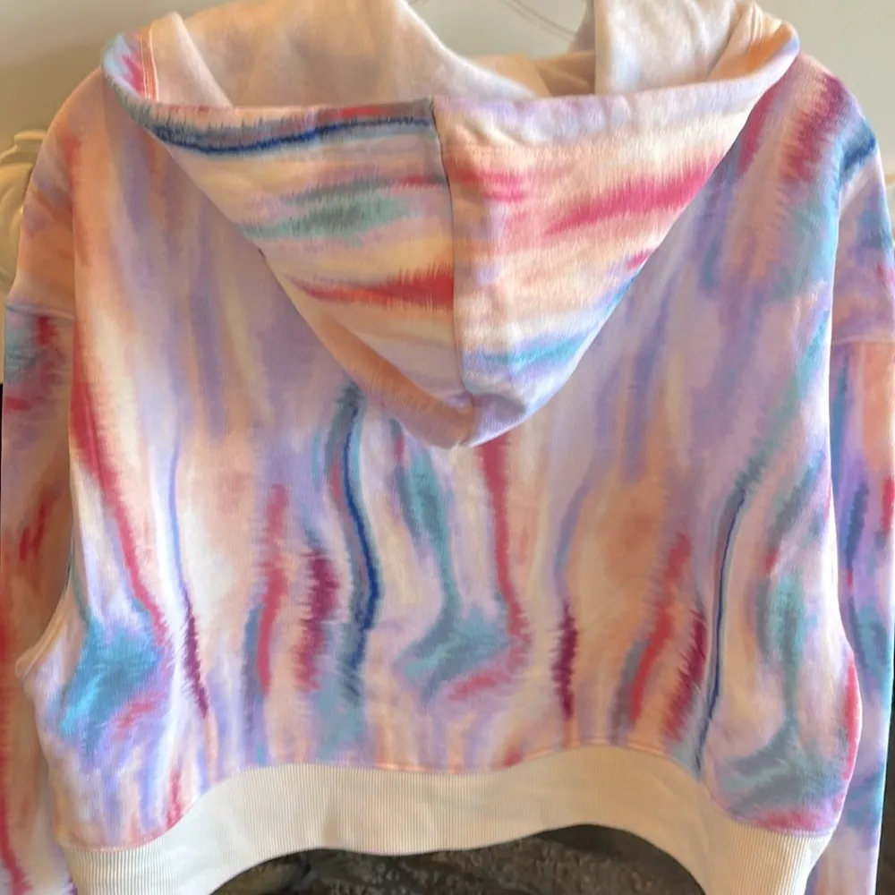 Comfy Cropped Hoodie Water Color Sweatshirt Womens Medium New - Image 11