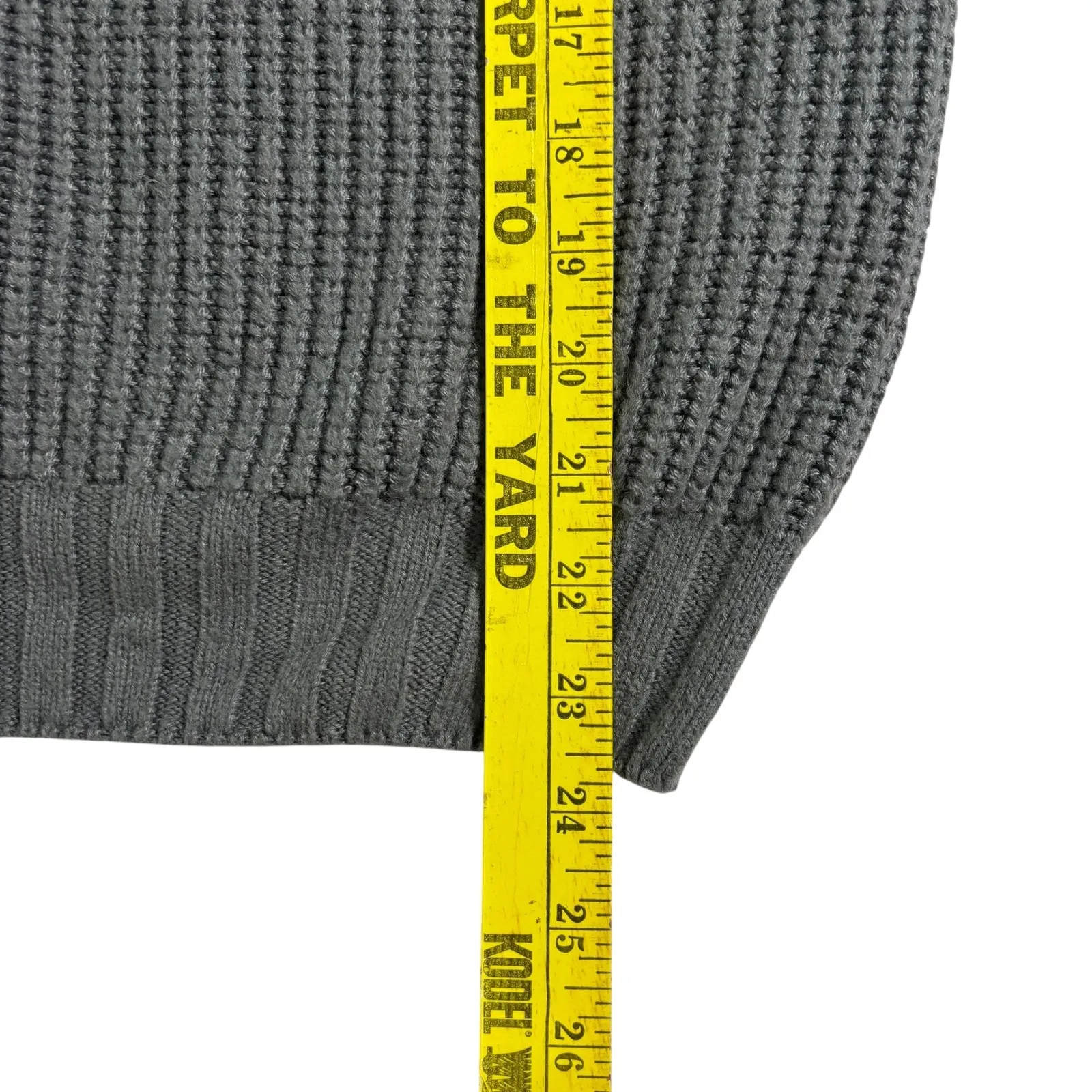 Color Block Knit Sweater Blue Black Gray Chevron Pattern Acrylic Oversized Small - Image 8