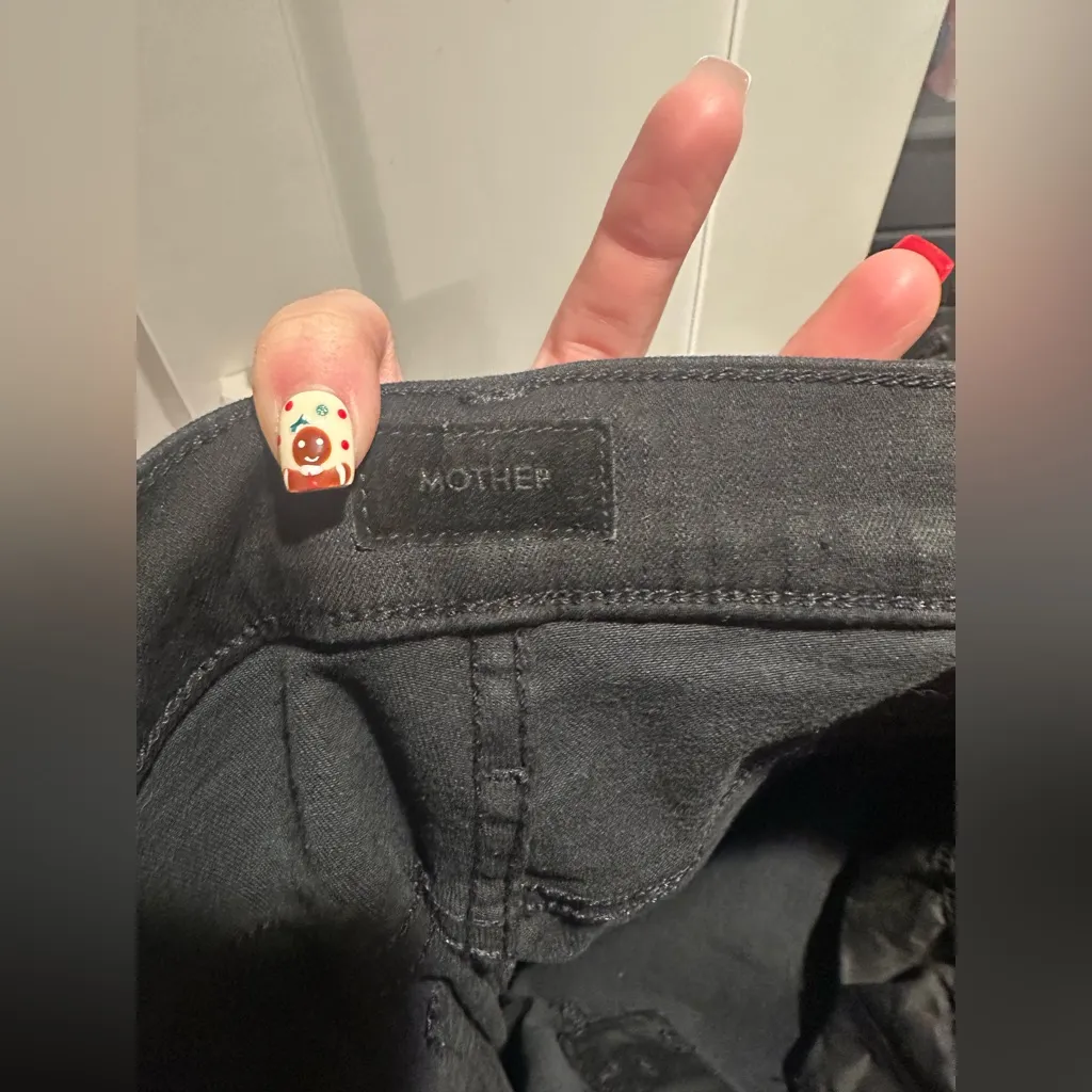 MOTHER The HUSTLER Ankle Fray $228 MSRP Wash: Not Guilty Black Size 29 - Image 9