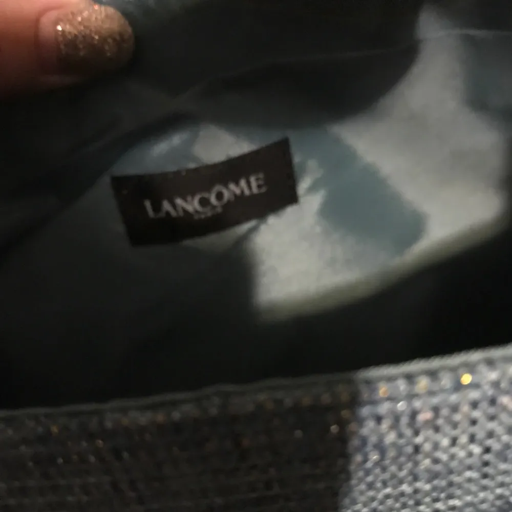 Lancôme Tote Shimmery Teal w/ Gold & Tan Details & Hardware Shoulder Bag BNWOT - Image 4